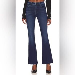 MOTHER Denim Weekend Fray Mint Condition Blue Mid Rise Flare Jeans Size 23